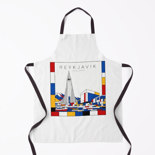 Item preview, Reykjavik Mondrian style poster 3D designed and sold by CMYKStudio.