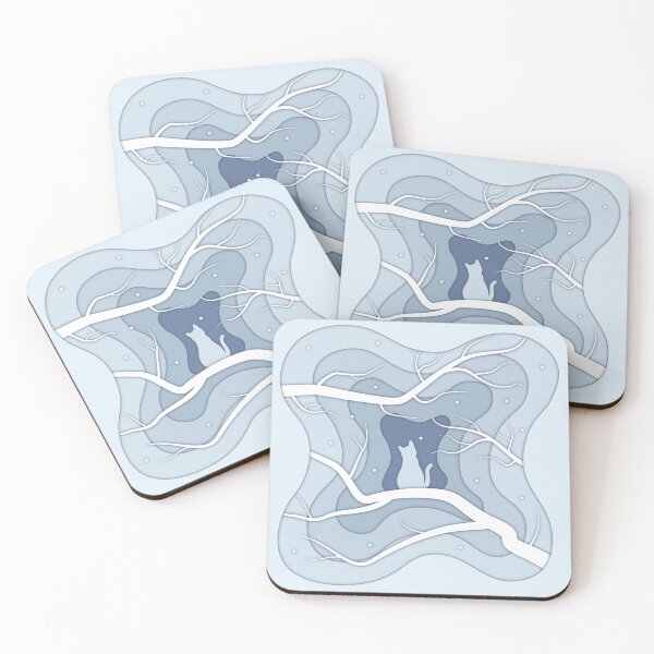 Item preview, Winter Cat Beneath Snow Covered Branches designed and sold by CozyLittleShop.