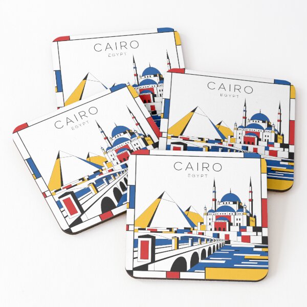 Item preview, Cairo Mondrian style poster 3D designed and sold by CMYKStudio.