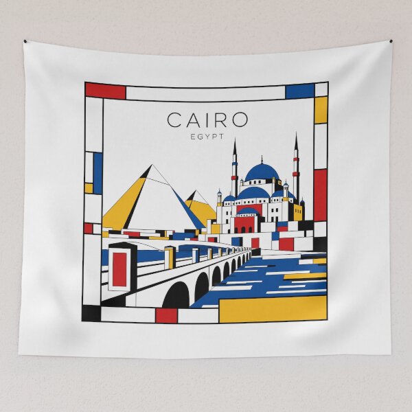 Item preview, Cairo Mondrian style poster 3D designed and sold by CMYKStudio.