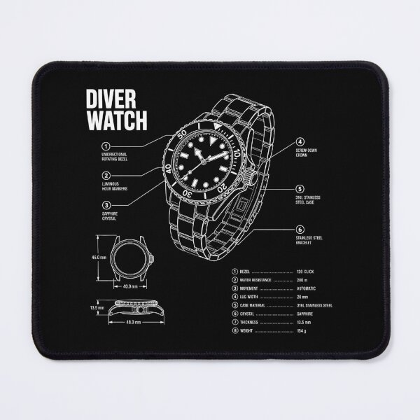 Item preview, Diver Watch Blueprint - Schematic designed and sold by AnAzArt.