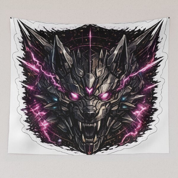 Item preview, Cyberpunk Cyber Wolf Alpha Magenta Lightning Art designed and sold by RiteshCenter .