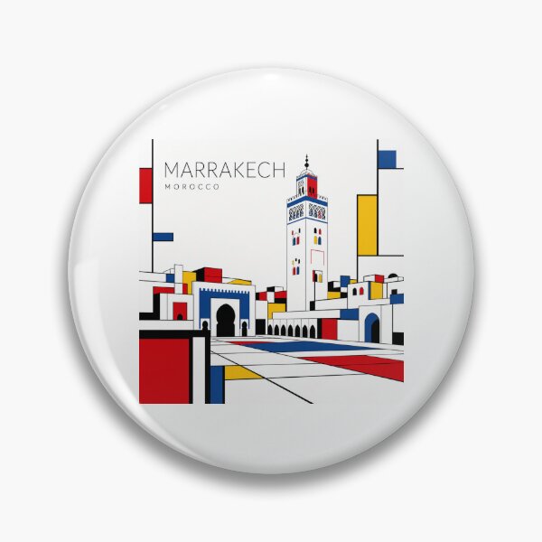 Artikelvorschau, Marrakesch-Poster im Mondrian-Stil (3D) entworfen und verkauft von CMYKStudio.