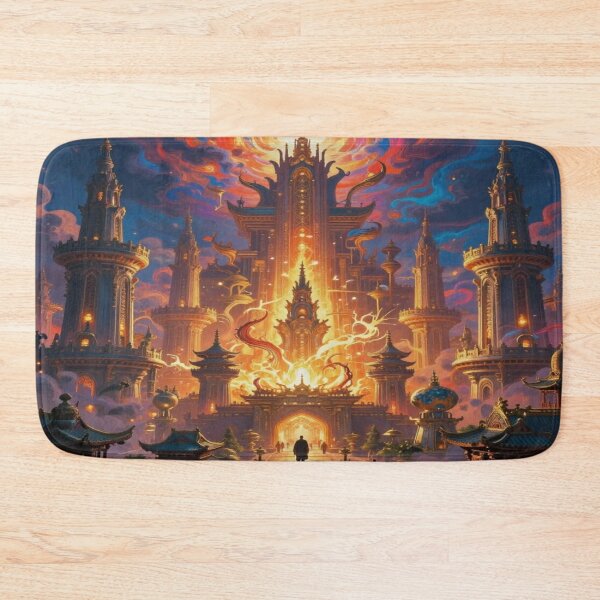 Item preview, Golden Fantasy Cityscape – Mystical Temple Vision full of energy and spirit designed and sold by FotoworldEdel.