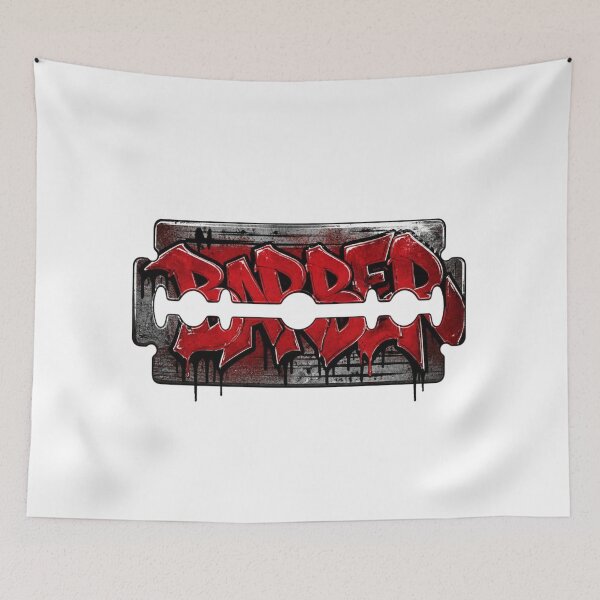 Item preview, Razor Blade Barber Red Graffiti Streetwear Art designed and sold by Barber MD Culture.