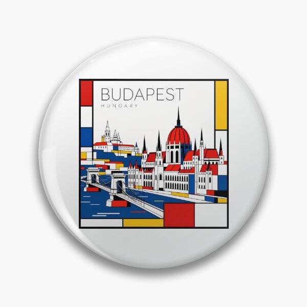 Item preview, Budapest Mondrian style poster 3D designed and sold by CMYKStudio.