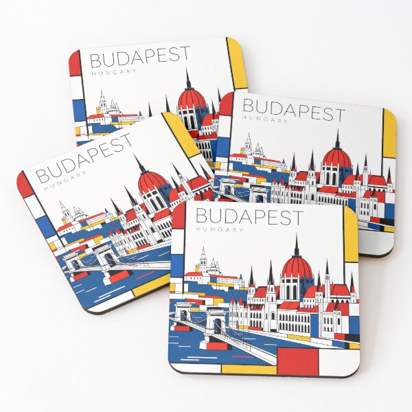 Item preview, Póster 3D de Budapest al estilo Mondrian designed and sold by CMYKStudio.
