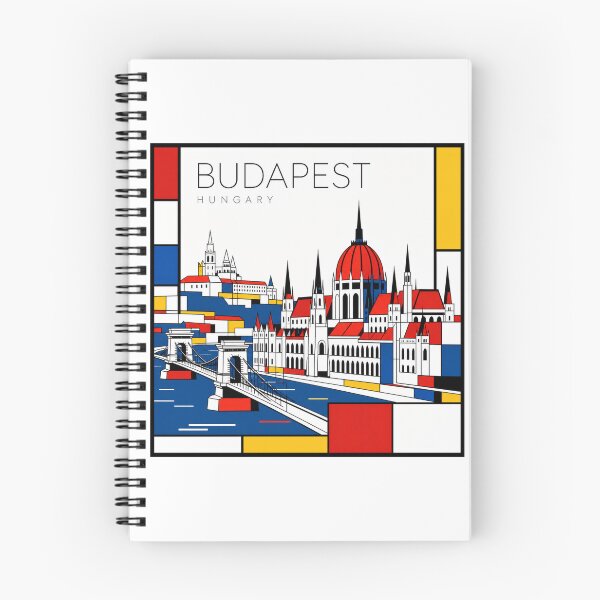 Item preview, Budapest Mondrian style poster 3D designed and sold by CMYKStudio.