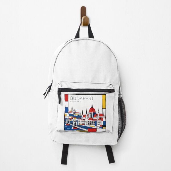 Item preview, Budapest Mondrian style poster 3D designed and sold by CMYKStudio.