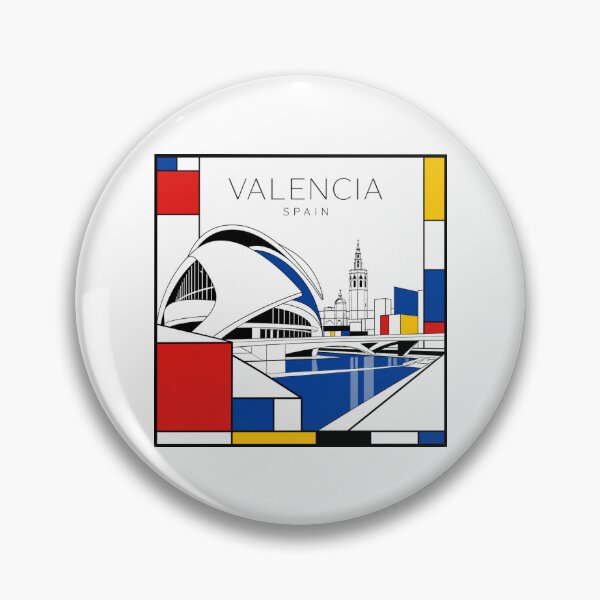 Item preview, Valencia Mondrian style poster 3D designed and sold by CMYKStudio.