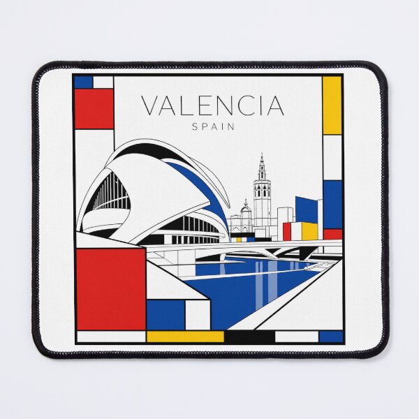 Item preview, Valencia Mondrian style poster 3D designed and sold by CMYKStudio.