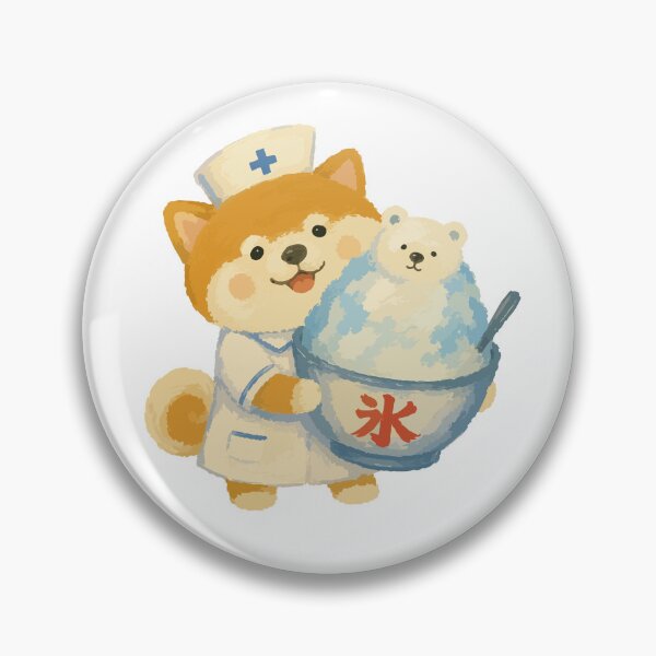 Item preview, Shiba Nurse Shaved Ice - Cute Summer Dessert Character Illustration designed and sold by medicalkinoko.