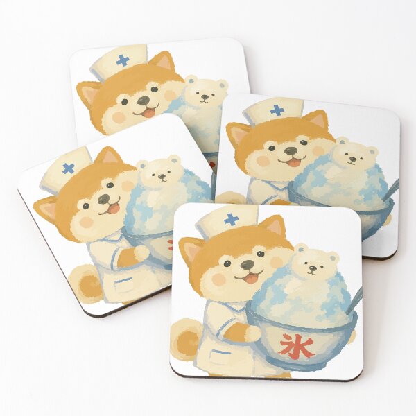 Item preview, Shiba Nurse Shaved Ice - Cute Summer Dessert Character Illustration designed and sold by medicalkinoko.