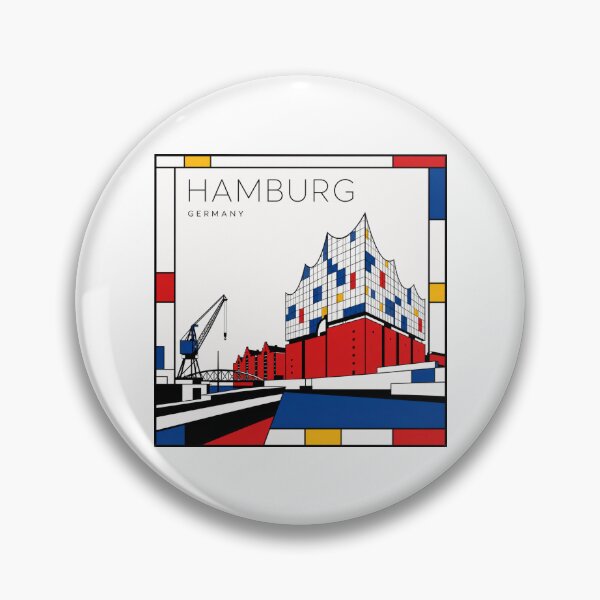 Item preview, Hamburg Mondrian style poster 3D designed and sold by CMYKStudio.
