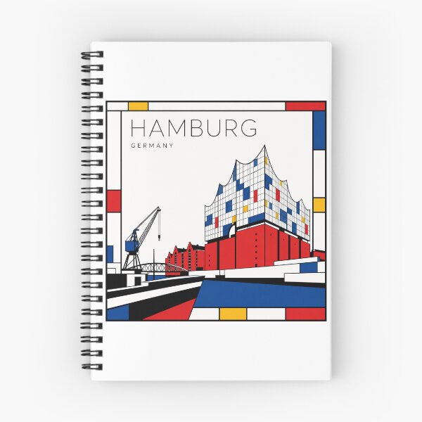 Item preview, Hamburg Mondrian style poster 3D designed and sold by CMYKStudio.