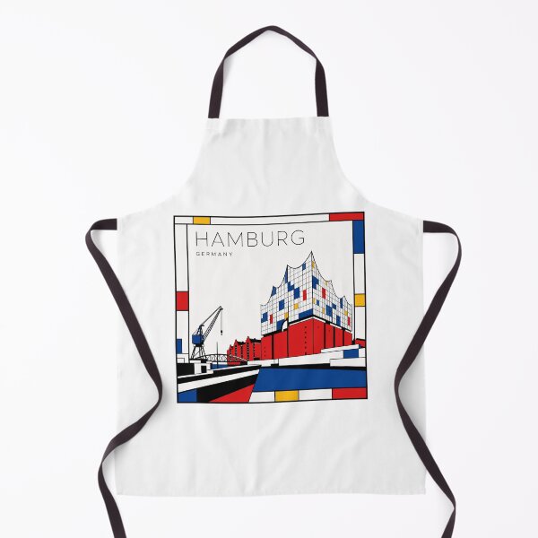 Item preview, Hamburg Mondrian style poster 3D designed and sold by CMYKStudio.