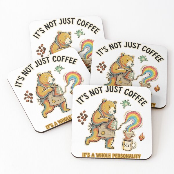 Item preview, It's Not Just Coffee Bear Barista Retro T-Shirt Design designed and sold by KIDEnia.