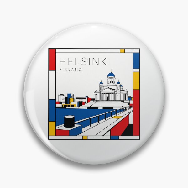 Item preview, Helsinki Mondrian style poster 3D designed and sold by CMYKStudio.
