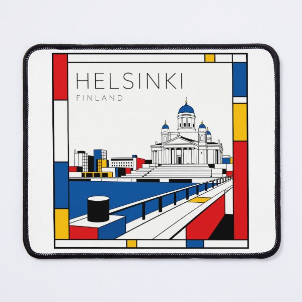 Item preview, Helsinki Mondrian style poster 3D designed and sold by CMYKStudio.