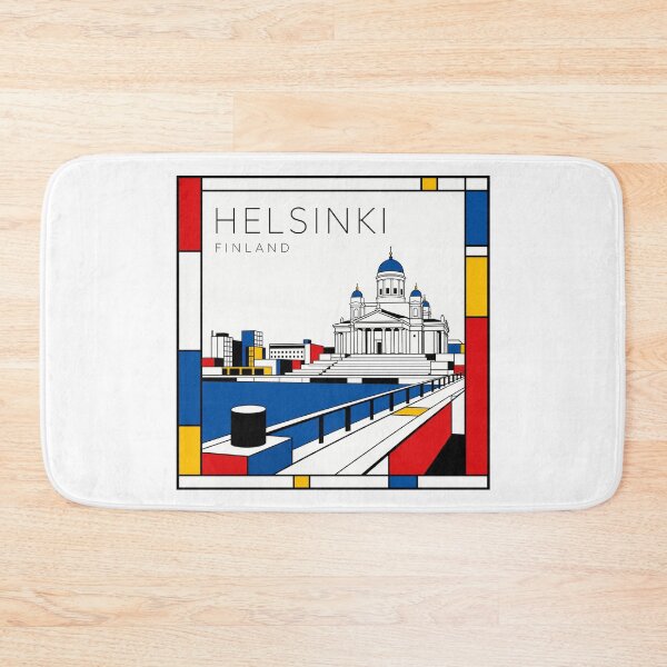 Item preview, Helsinki Mondrian style poster 3D designed and sold by CMYKStudio.