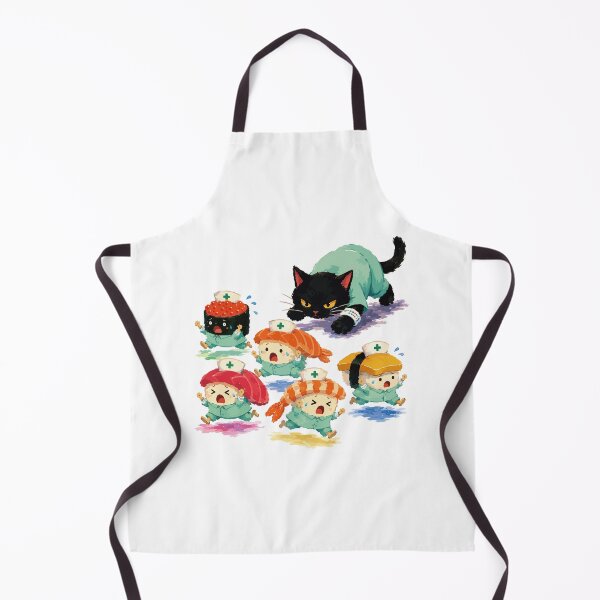 Item preview, Dangerous Patient - Funny Cat and Sushi Characters Illustration designed and sold by medicalkinoko.
