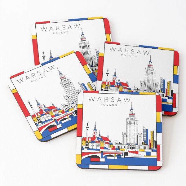 Item preview, Warsaw Mondrian style poster 3D designed and sold by CMYKStudio.