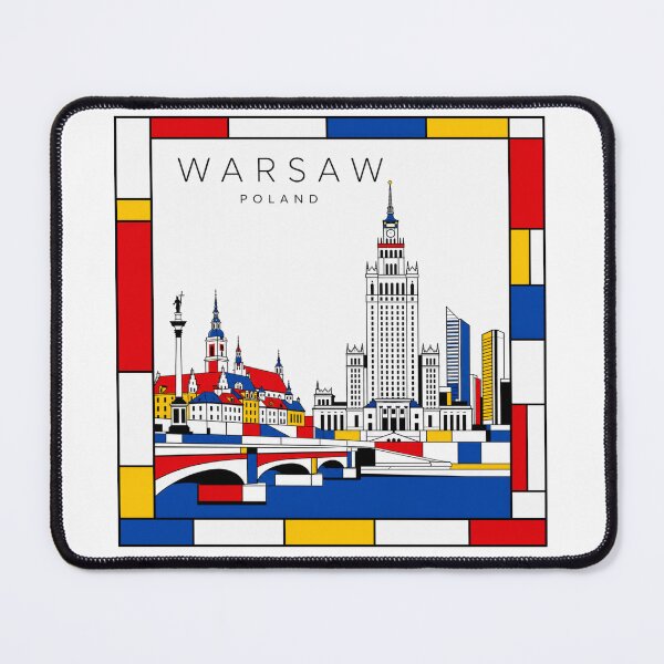 Item preview, Warsaw Mondrian style poster 3D designed and sold by CMYKStudio.