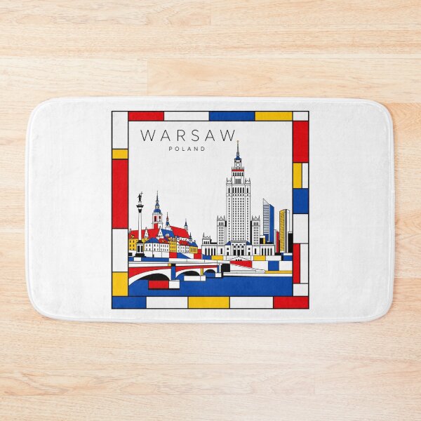 Item preview, Warsaw Mondrian style poster 3D designed and sold by CMYKStudio.