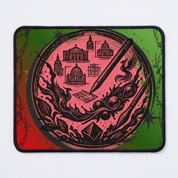 Item preview, Dark Academia Architecture and Botanical Emblem designed and sold by suha-art.