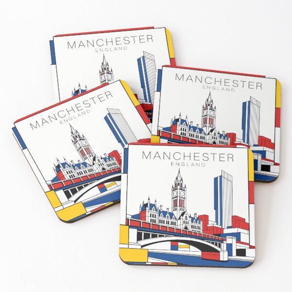 Item preview, Manchester Mondrian style poster 3D designed and sold by CMYKStudio.