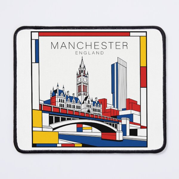Item preview, Manchester Mondrian style poster 3D designed and sold by CMYKStudio.