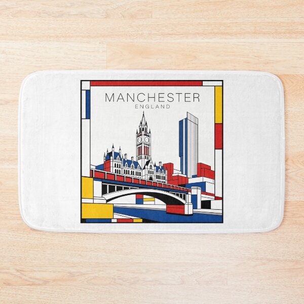 Item preview, Manchester Mondrian style poster 3D designed and sold by CMYKStudio.