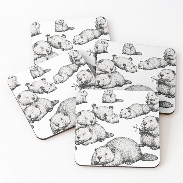 Item preview, Weekend Beavers - Vintage Engraving Style Wildlife Illustration designed and sold by medicalkinoko.