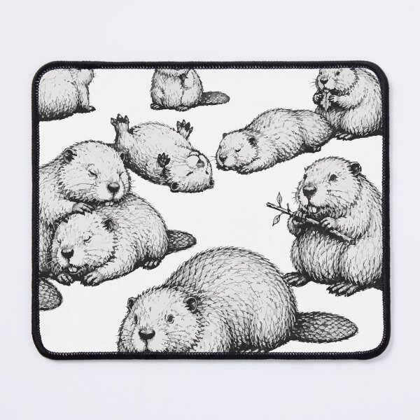 Item preview, Weekend Beavers - Vintage Engraving Style Wildlife Illustration designed and sold by medicalkinoko.