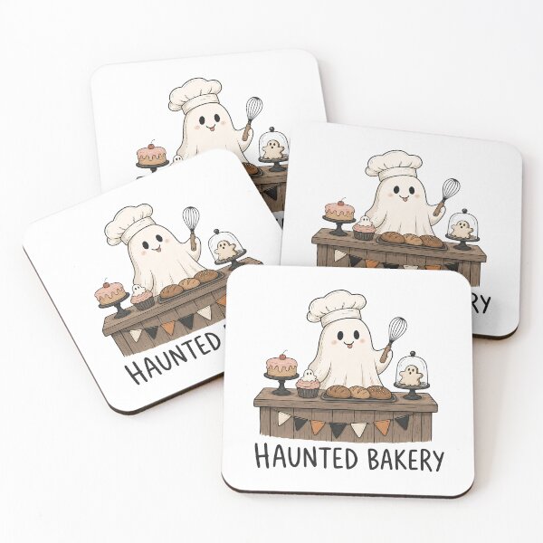Item preview, Cute Ghost Chef Haunted Bakery Halloween Illustration designed and sold by littleflabby.
