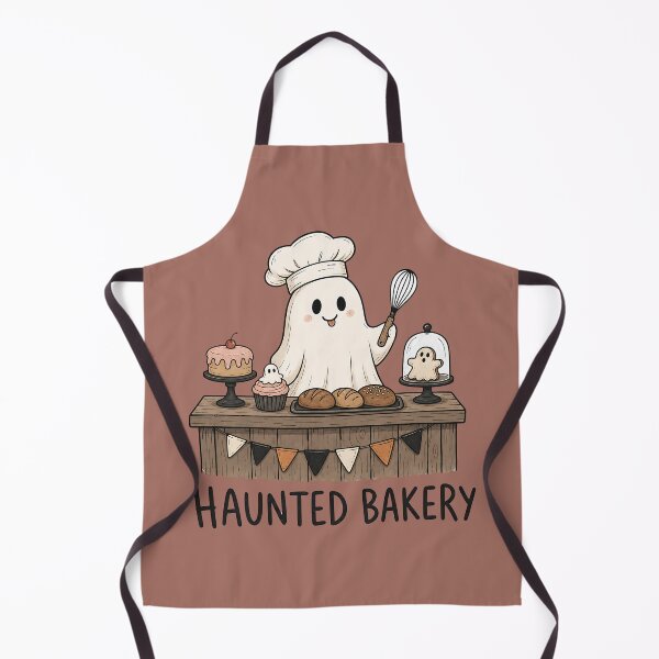 Item preview, Cute Ghost Chef Haunted Bakery Halloween Illustration designed and sold by littleflabby.