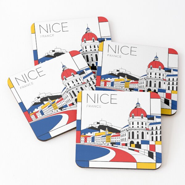 Item preview, Nice (France) Mondrian style poster 3D designed and sold by CMYKStudio.