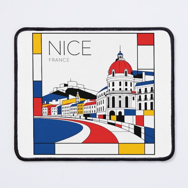 Item preview, Nice (France) Mondrian style poster 3D designed and sold by CMYKStudio.