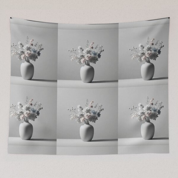 Item preview, Soft Pastel Floral Arrangement in Minimalist White Vase designed and sold by NarjaShop.