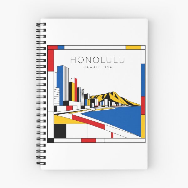 Item preview, Honolulu Mondrian style poster 3D designed and sold by CMYKStudio.