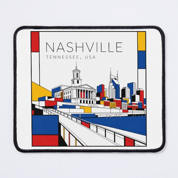 Item preview, Nashville Mondrian style poster 3D designed and sold by CMYKStudio.
