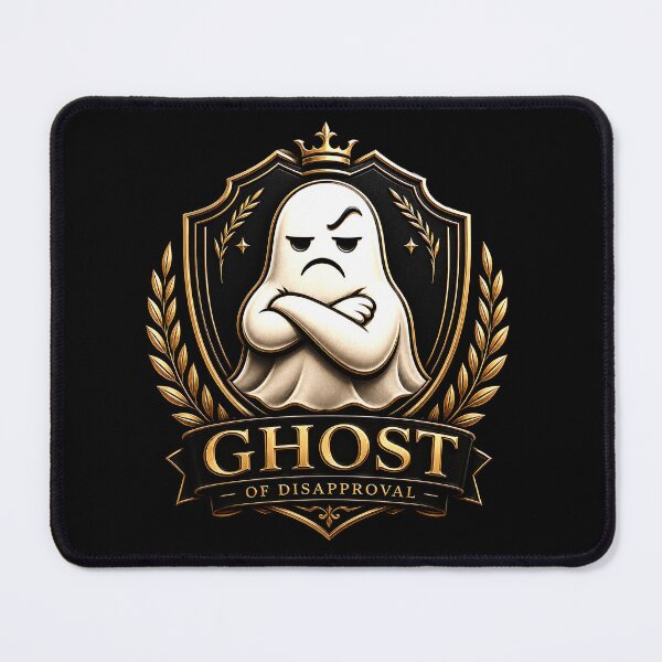 Item preview, Ghost of Disapproval – Vintage Royal Crest Grumpy Ghost designed and sold by Abidel.