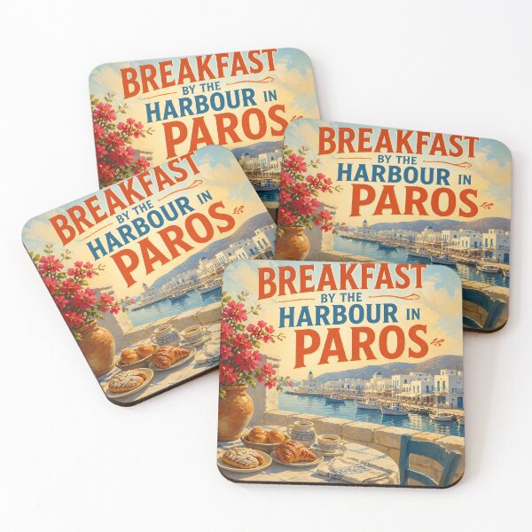 Item preview, Paros, Greece - Breakfast by the Harbour  designed and sold by LSVart.