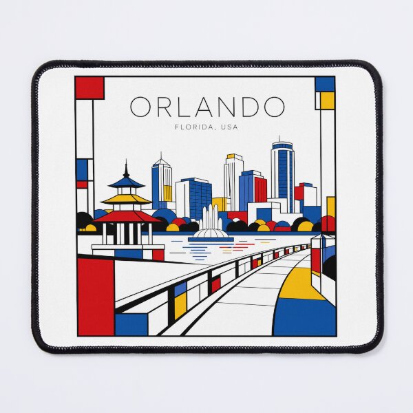 Item preview, Orlando Mondrian style poster 3D designed and sold by CMYKStudio.