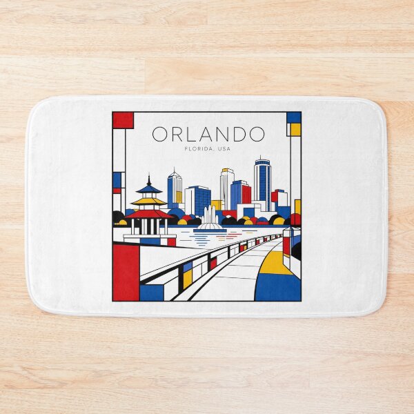 Item preview, Orlando Mondrian style poster 3D designed and sold by CMYKStudio.