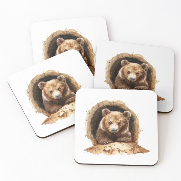 Item preview, Bear Cub | Cute Woodland Animal Watercolor Art designed and sold by Mandayartstudio.