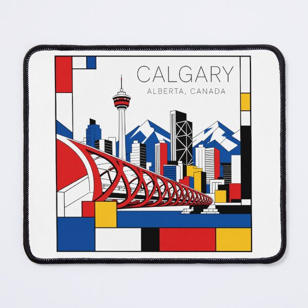 Item preview, Calgary Mondrian style poster 3D designed and sold by CMYKStudio.