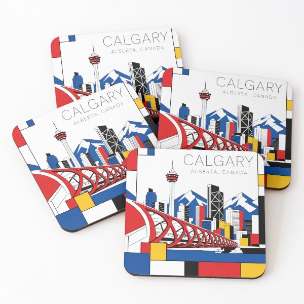 Item preview, Calgary Mondrian style poster 3D designed and sold by CMYKStudio.