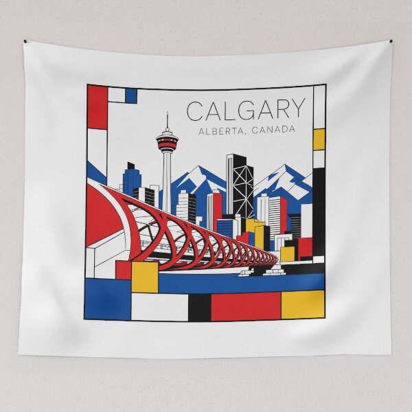 Item preview, Calgary Mondrian style poster 3D designed and sold by CMYKStudio.