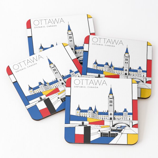 Item preview, Ottawa Mondrian style poster 3D designed and sold by CMYKStudio.